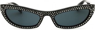 Marc Jacobs Crystal-Studded Cat-Eye Sunglasses - Black