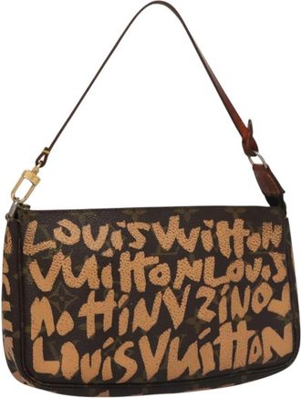 Louis Vuitton Pochette Accessoires Limited Edition Monogram Graffiti Orange Canvas Bag (Pre-Owned)