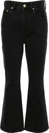 Jacquemus Le de-Nîmes court high-rise flared jeans - women - Regenerative Cotton/Cotton - 29 - Black