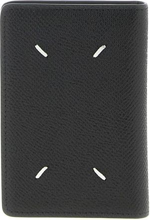 Maison Margiela Four Stitches Cardholder - unisex - Portefeuilles - Zwart - ONE Size - Leer - Accessoires