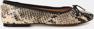 Steve Madden Womens Blossoms Snake Patterned Flats in Lt. Beige - Size UK 6