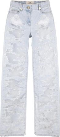 Elisabetta Franchi Straight Jeans - Dames - Regular Fit Jeans - Blauw - W25 - Katoen - Jeans