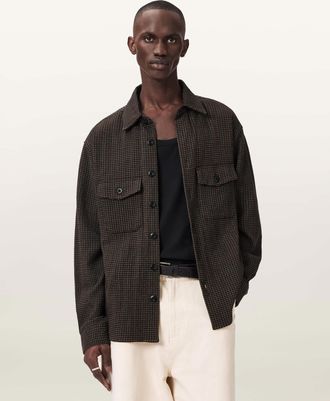 AllSaints Cotton Kanda Long Sleeved Shirt, Size: XXL