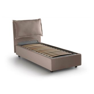 Talamo Italia Dmora - Cama Individual Dpal, Cama Contenedor Con Revestimiento De Tela, 100% Made In Italy, Apertura Frontal, Adecuado Para Colch&oacute;n Cm 90x190, T&oacute;rtol