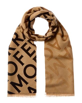 Ferragamo Logo Wool & Cashmere-Blend Scarf