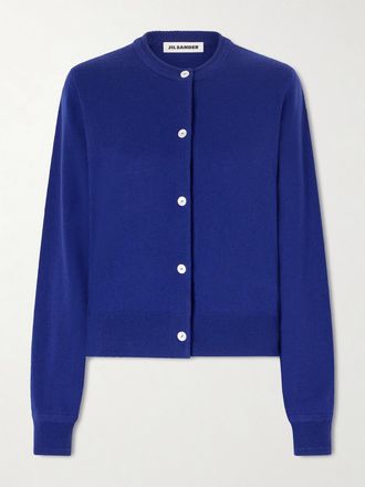 Jil Sander Cardigan In Lana - Blu