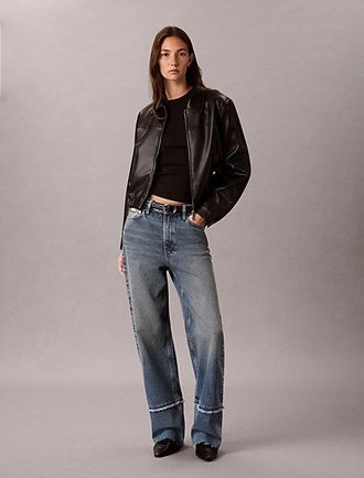 Calvin Klein High Rise Loose Raw Hem Jeans