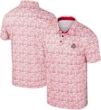 Colosseum Mens Colosseum Scarlet/White Ohio State Buckeyes Big & Tall Allover Polo at Nordstrom, Size 5X-Large