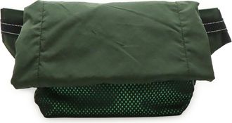 Bottega Veneta Black Green Khaki Nylon Sling Bag (Pre-Owned)