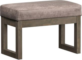 Simpli Home Milltown 27In Contemporary Rectangle Footstool Ottoman Bench