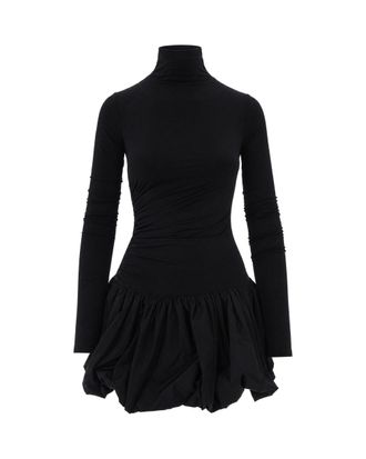 Andamane Black Alex Taffeta Bubble Hem Mini Dress