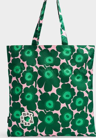 Marimekko Womens Metka Unikko green and pink Tote Bag