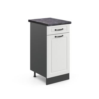 Vicco Mueble Bajo De Cocina R-line, Blanco Casa De Campo, 40 Cm, Et Antracita