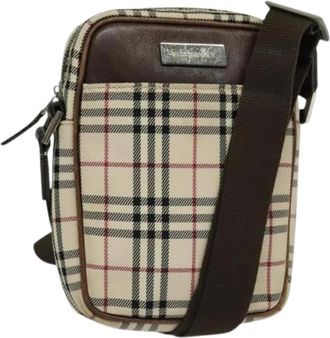 Burberry Pre-owned Canvas shoulder-bags - Dames - Vintage Schoudertas - Beige - ONE Size - Leer - Vintage