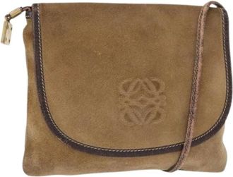 Loewe Pre-owned Suede Schoudertas - Dames - Vintage Schoudertas - Beige - ONE Size - Su&egrave;de - Vintage