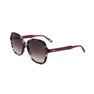 Levi's Womens Oversized Square Sunglasses Tortoise Burgundy - Brown Silver Steel - One Size