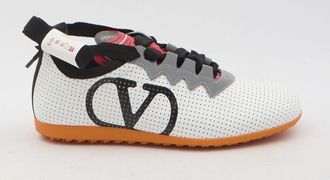 Valentino Garavani Womens White Perforated Nappa Leather Chromathon Sneaker - Size 36.5 EU/IT