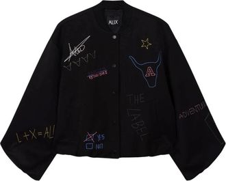 ALIX The Label Alix The Label - Artwork Bomber - Dames - Jassen - Zwart - Maat: M