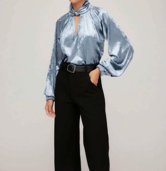 Fifteen Twenty Alana Keyhole Top In Ice Blue