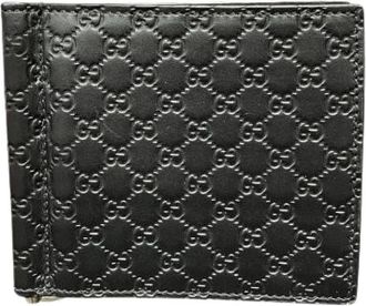 Gucci Pre-owned Wallets, male, Black, Size: ONE SIZE Pre-owned GG Embossed Shima Leather Wallet
