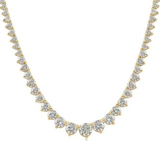 Pompeii3 15.80Ct Certified Diamond Tennis Necklace 18k Yellow Gold Lab Grown (F-G,VS2-I1)