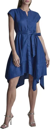 DKNY Dkny Cap Sleeve Linen Top