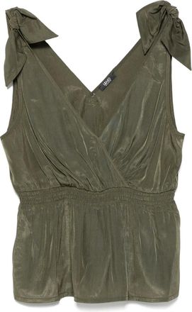 Liu Jo bow-detail top - Green