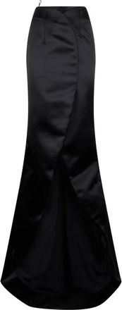 Moschino Rokken, Dames, Zwart, S, Polyester, Elegante Lange Rok met Hoge Taille