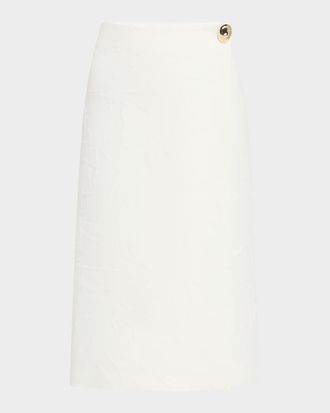 Fabiana Filippi Crinkled Wool Jacquard Midi Skirt