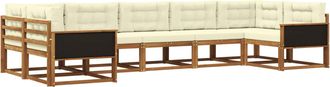 vidaXL Conjunto De Sof&aacute;s De Exterior 7 Uds. Natural Y Crema Vidaxl