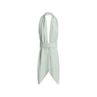 Alberta Ferretti Scarf-effect Open Back Top - female - Alberta Ferretti - Sleeveless Tops - Blue - M - Tops