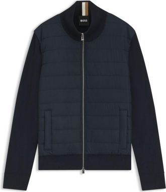 BOSS Padded-front jacket in virgin wool