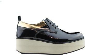 Alexander Smith Zwarte Gelamineerde Gouden Sandaal - Dames - Sleehakken - Zwart - 36 EU - Schoenen
