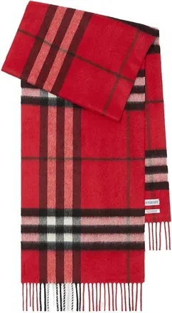 Burberry Check Cashmere Scarf - Red