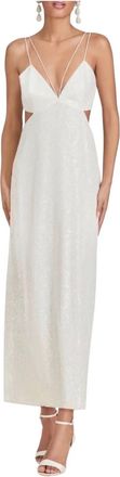 Sachin & Babi Vivi Cutout Sequin Column Dress In White