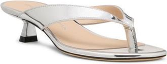 Stuart Weitzman Rio Kitten Heel Sandal in Silver at Nordstrom, Size 7.5