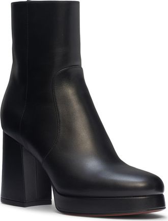 Valentino Garavani VLOGO Platform Bootie in 0No Nero at Nordstrom, Size 10.5Us