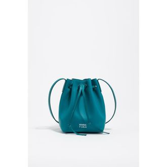 Bimba & Lola Small Leather Bucket Bag in Tropical Green at Nordstrom