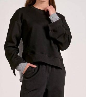 Elan Margot Long Sleeve Top In Black