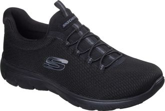 Skechers Summits Zomer Blush Textiel Dames Zwarte Trainers