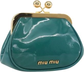 Miu Miu Pre-owned Wallets, female, Green, Size: ONE SIZE Pre-owned Enamel Wallet