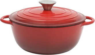Gibson Home Addlestone 2.65 Quart Enameled Cast Iron Dutch Oven with Lid in Red