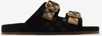 Burberry Check Suede Urchin Sandals