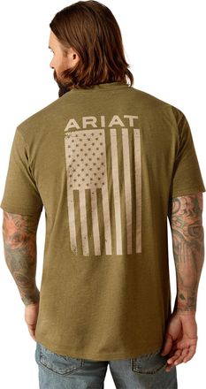 Ariat Mens Ariat Freedom T-Shirt in Military Heather, Size 2X-Large