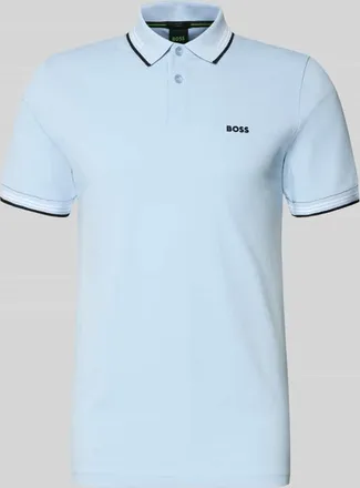 HUGO BOSS Slim Fit Poloshirt aus reiner Baumwolle Modell PAUL in Aqua, Gr&ouml;&szlig;e XXXL