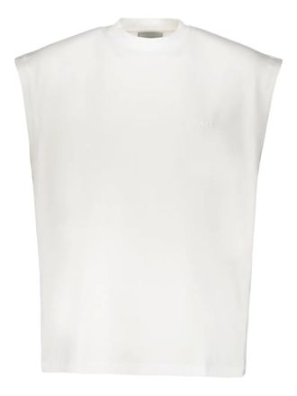 VETEMENTS embroidered tank top - men - Elastane/Cotton - S - White