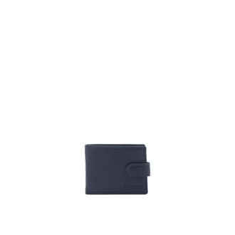 Laura Biagiotti Compact Snap Wallet - Heren - Accessoires - Blauw - Maat: ONE Size Leer