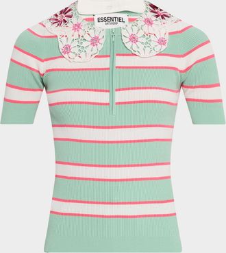 Essentiel Iota Knitted Striped Polo