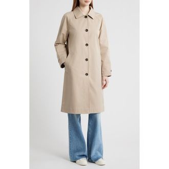 Tommy Hilfiger Balmacan Reversible Water Resistant Rain Coat in Country Ivory at Nordstrom, Size X-Small