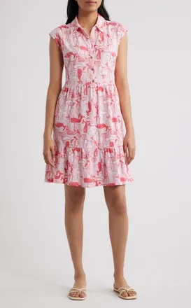 Lilly Pulitzer Arley Sleeveless Shirtdress in Paradise Punch Thar She Blows at Nordstrom, Size X-Small